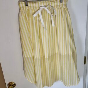 Vince Yellow and White Stripe Skirt XS